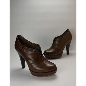 UGG Jamison Brown Leather Platform High Heel Ankle Boots Size 8